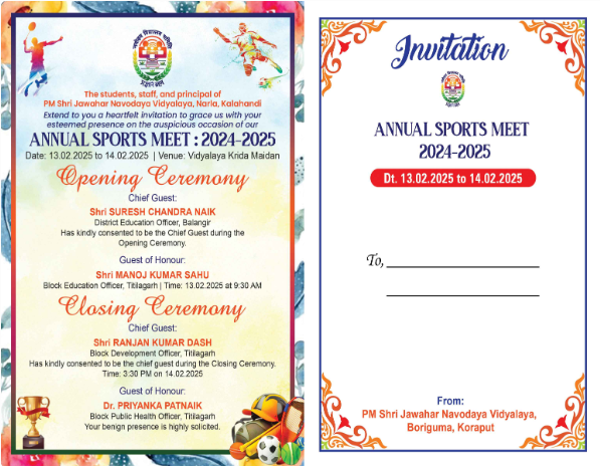 thumbnail Annual Sports Meet Invitation Card 5x7 -  PC 503